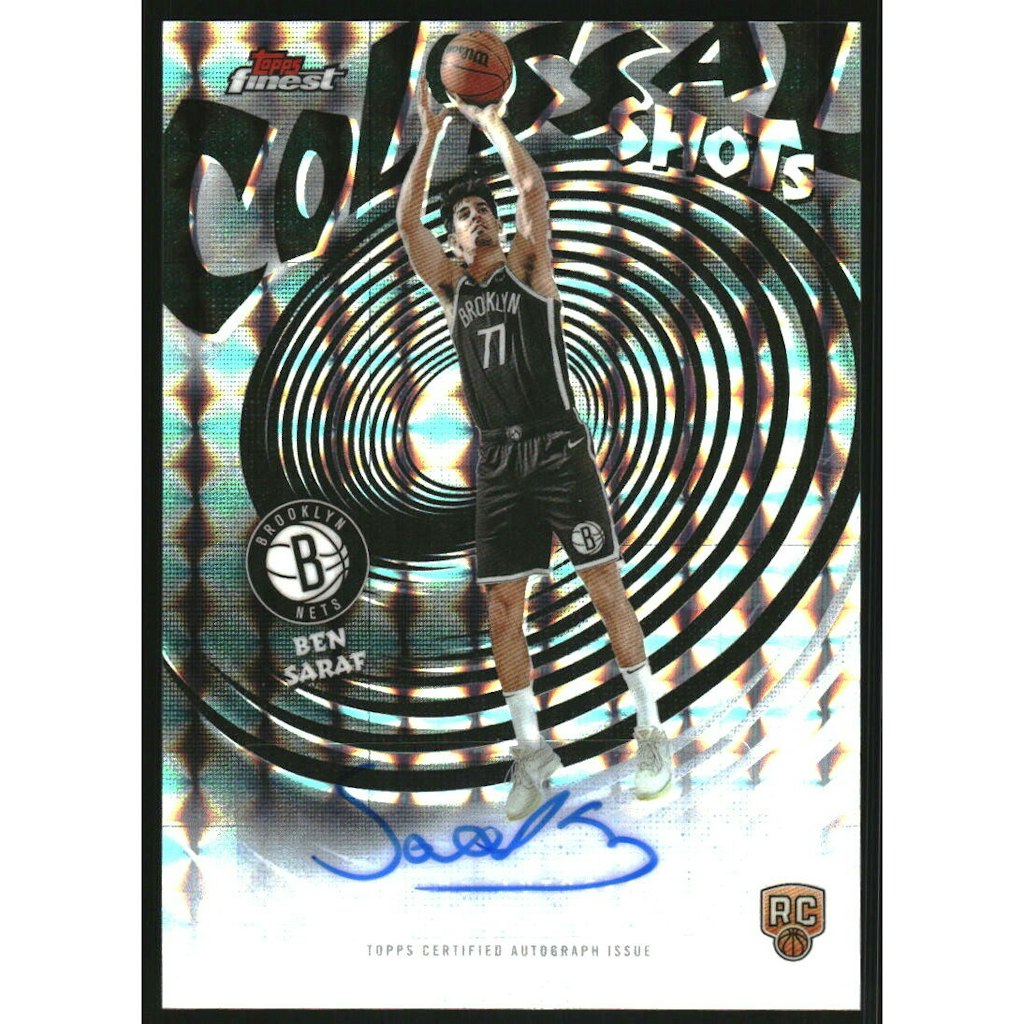 2025-26 Finest Colossal Shots Ben Saraf Geometric Refractor Autograph: $20 2025-26 Finest Colossal Shots Ben Saraf Geometric Refractor Autograph: $20