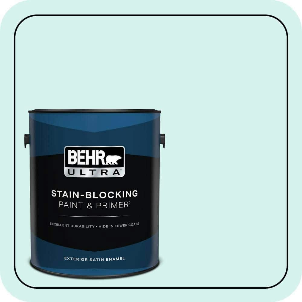 Behr Premium Plus Sea Ice Satin Enamel Exterior Paint & Primer 1-Gallon: $59.98 Behr Premium Plus Sea Ice Satin Enamel Exterior Paint & Primer 1-Gallon: $59.98