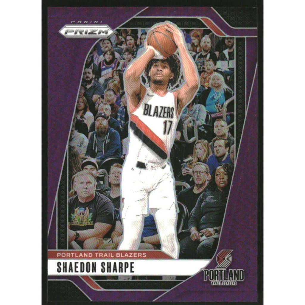 2024-25 Panini Prizm Shaedon Sharpe Purple Prizm Card: $22.50 2024-25 Panini Prizm Shaedon Sharpe Purple Prizm Card: $22.50