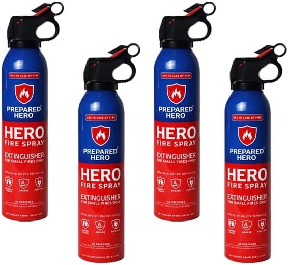 Prepared Hero Fire Spray Mini Fire Extinguisher 4-Pack: $28 Prepared Hero Fire Spray Mini Fire Extinguisher 4-Pack: $28