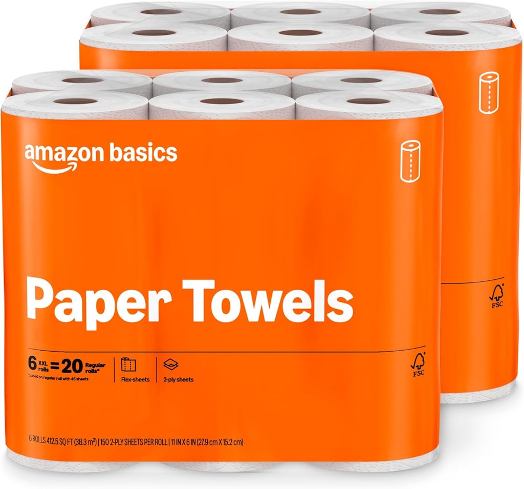Amazon Basics 2-Ply Flex-Sheets Paper Towels 12-Pack: $12 via Sub & Save Amazon Basics 2-Ply Flex-Sheets Paper Towels 12-Pack: $12 via Sub & Save