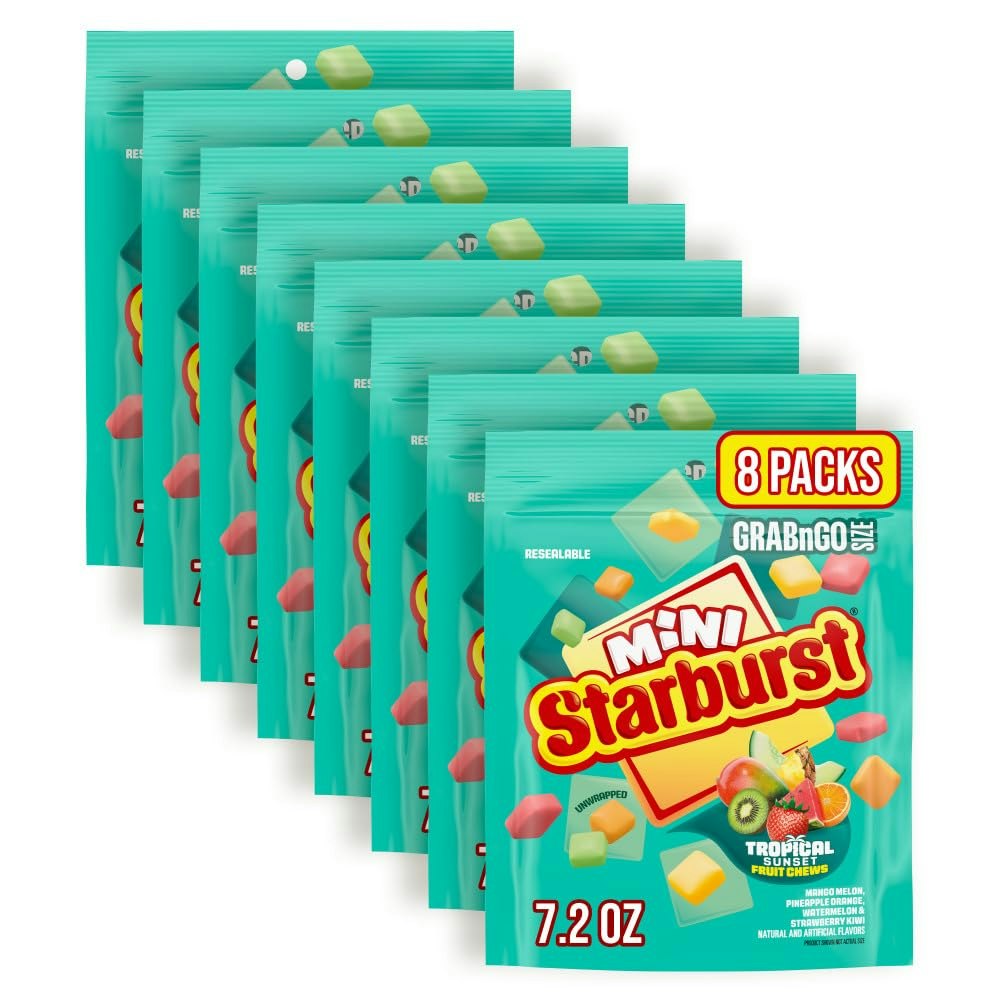 Starburst Minis Tropical Sunset Chewy Candy 7.2-oz. Bag 8-Pack: $21 w/ Sub & Save