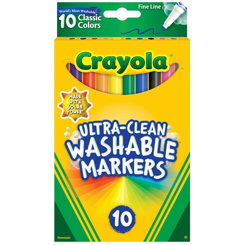 Crayola 10-Count Ultra-Clean Washable Fine Line Markers: $2.97