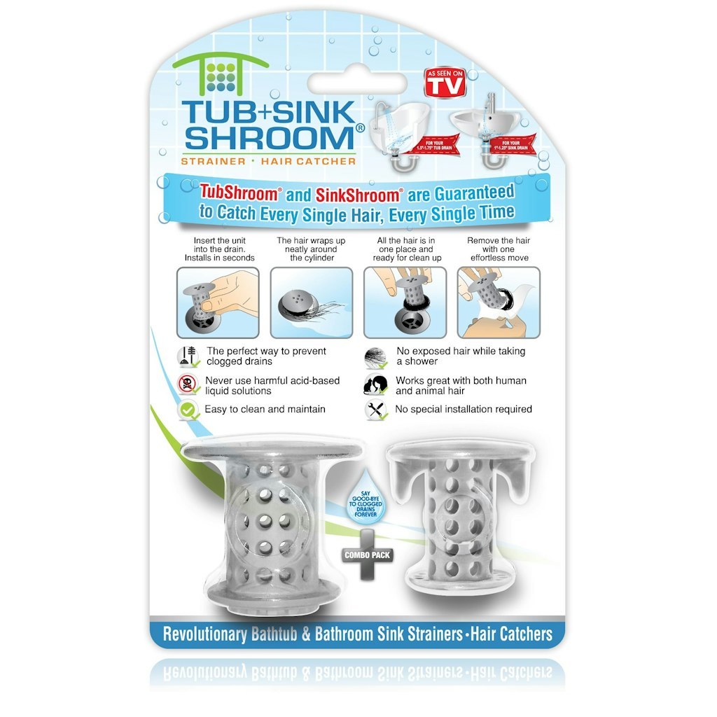 TubShroom & SinkShroom Drain Protector & Hair Catcher Combo Pack: $14