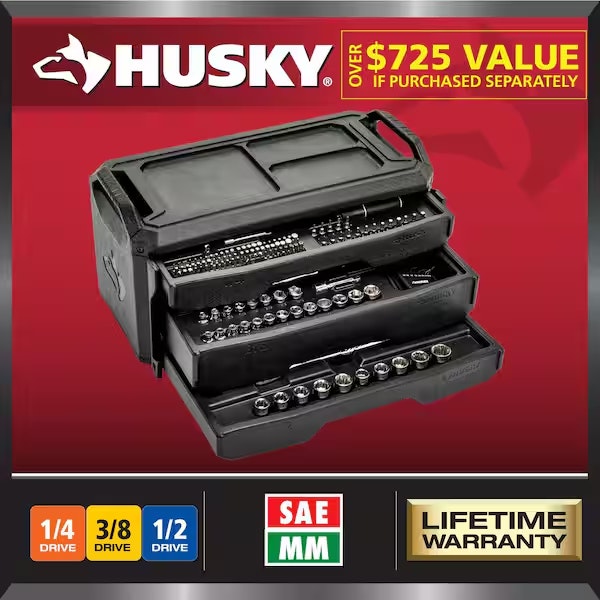 Husky 280-Piece SAE/Metric Mechanics Tool Set: $99