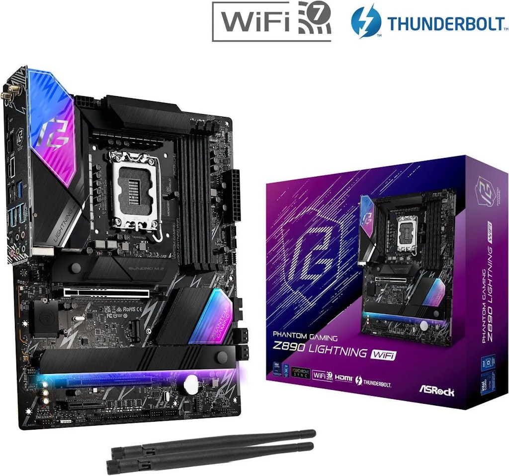 ASRock Z890 Lightning WiFi LGA 1851 ATX Motherboard : $190 ASRock Z890 Lightning WiFi LGA 1851 ATX Motherboard : $190