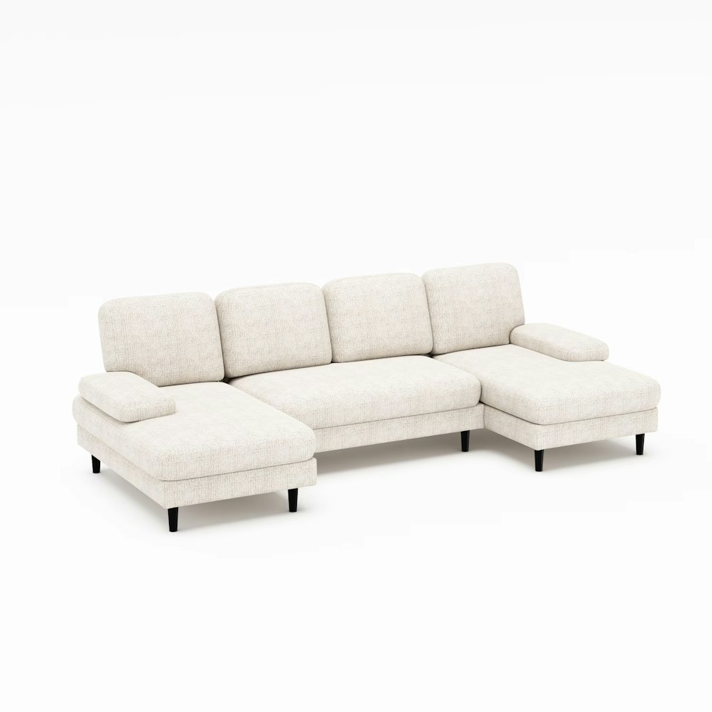 Concetta U-Shaped Sectional Sofa w/ Double Chaise: $267