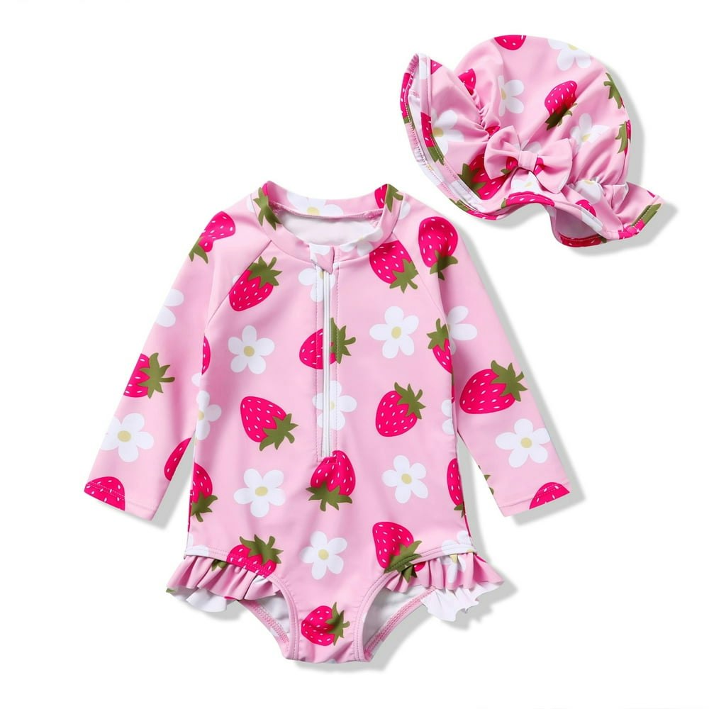 Happy Town Baby Girls Long Sleeve One-Piece Swimsuit and Hat Set: $13.13 Happy Town Baby Girls Long Sleeve One-Piece Swimsuit and Hat Set: $13.13