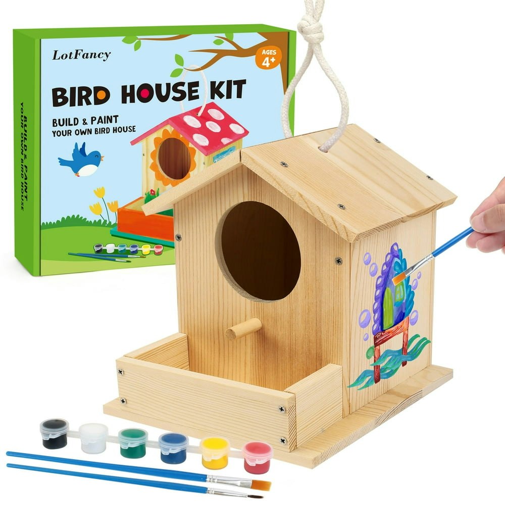 LotFancy DIY Wooden Birdhouse Kit: $12.99
