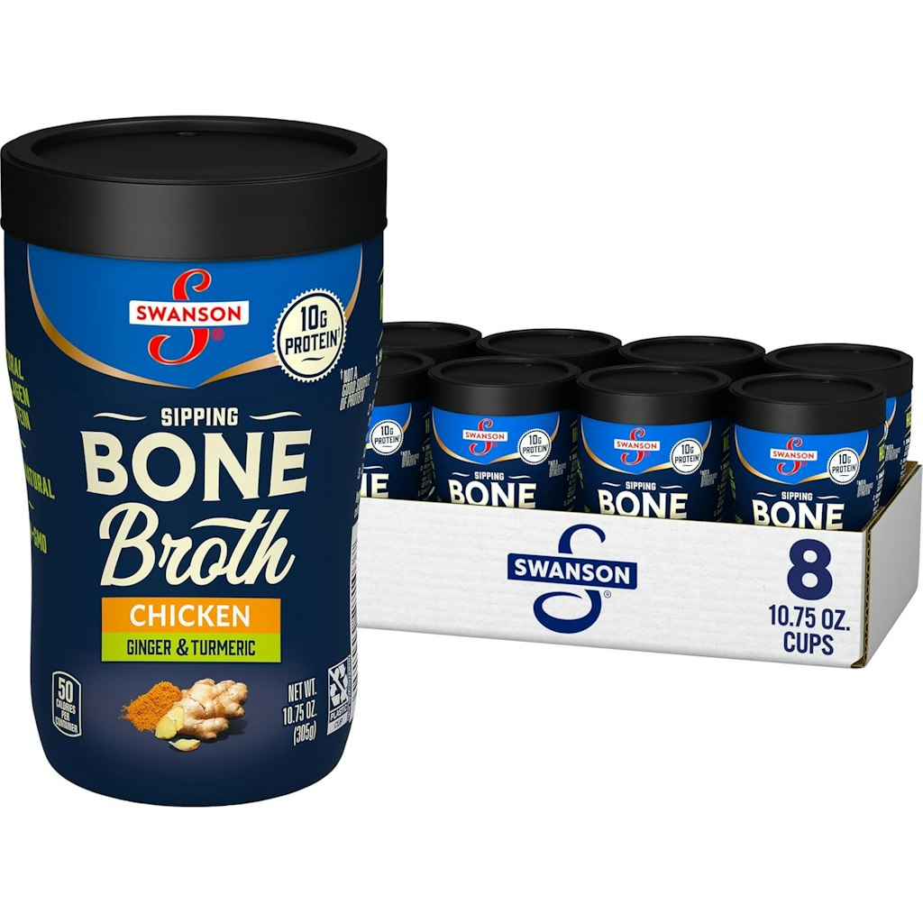  Swanson Sipping Chicken Bone Broth w/ Ginger & Turmeric 8-Pack : $11 via Sub & Save