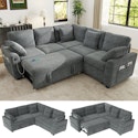 BedLuxury 83" Sectional Sleeper Sofa with Pull Out Bed for $594.99 + free shipping