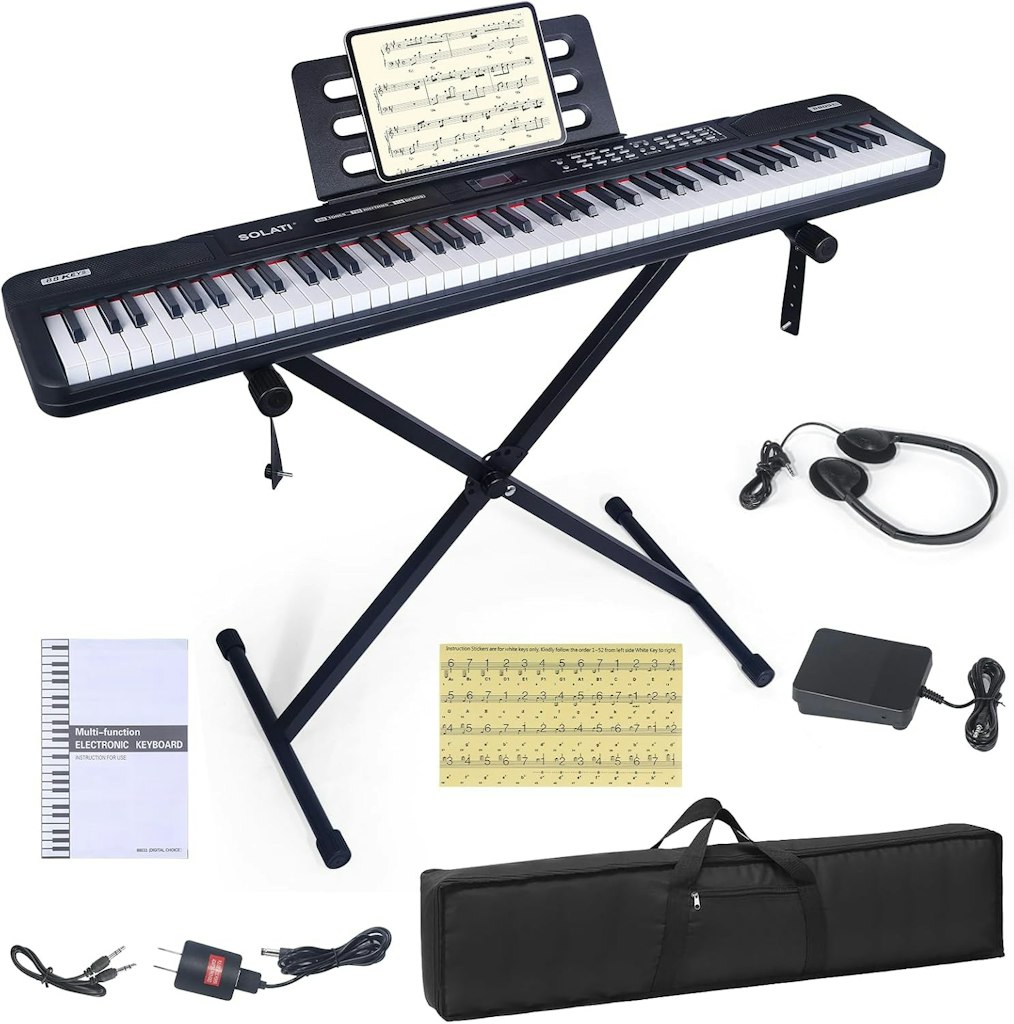 88-Key Digital Piano with Semi-Weighted Keys Bluetooth: $109.99