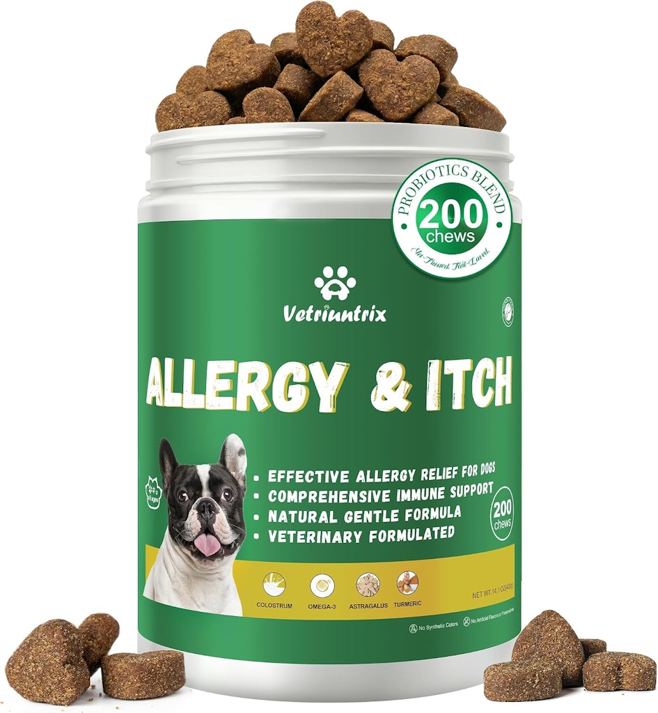 Dog Allergy Relief Chews with Probiotics & Omega 3: $16.48