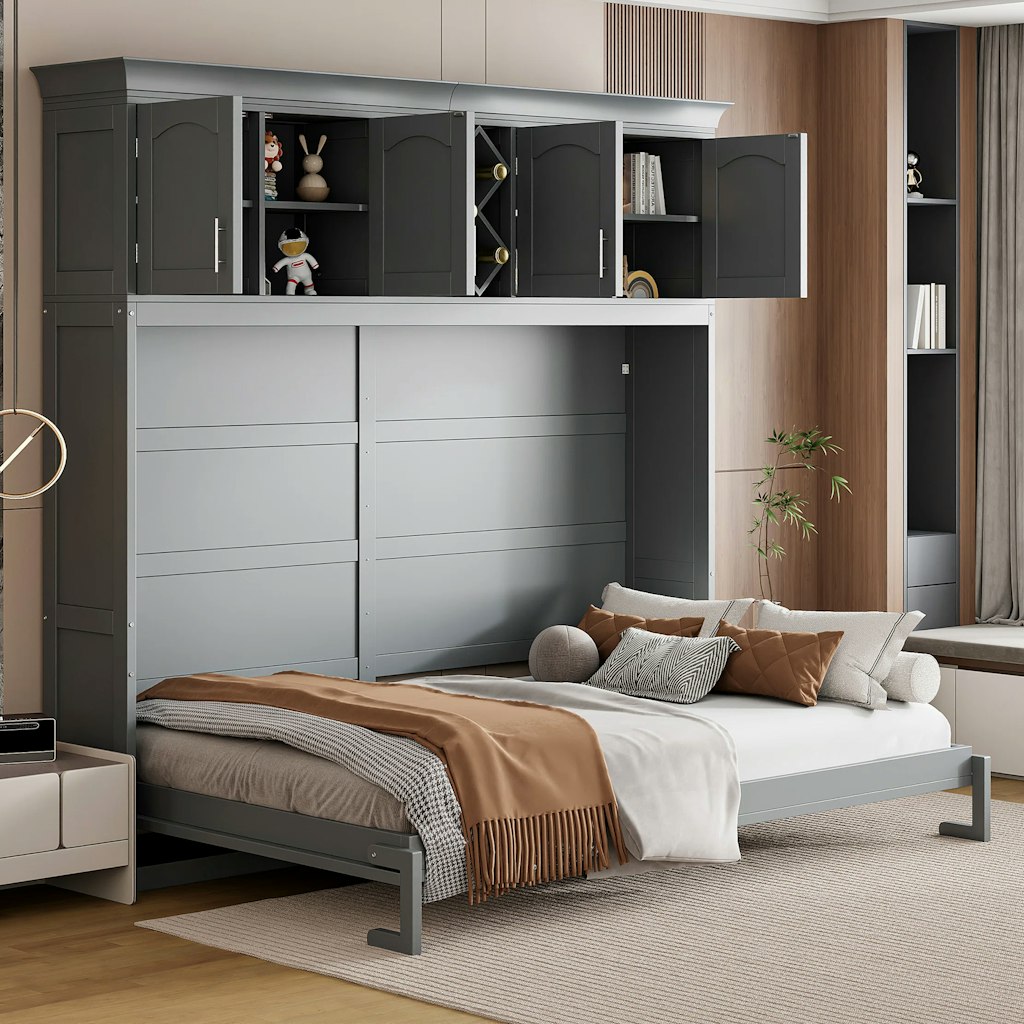 Red Barrel Studio Murphy Bed Cabinet w/ Wine Rack: $570