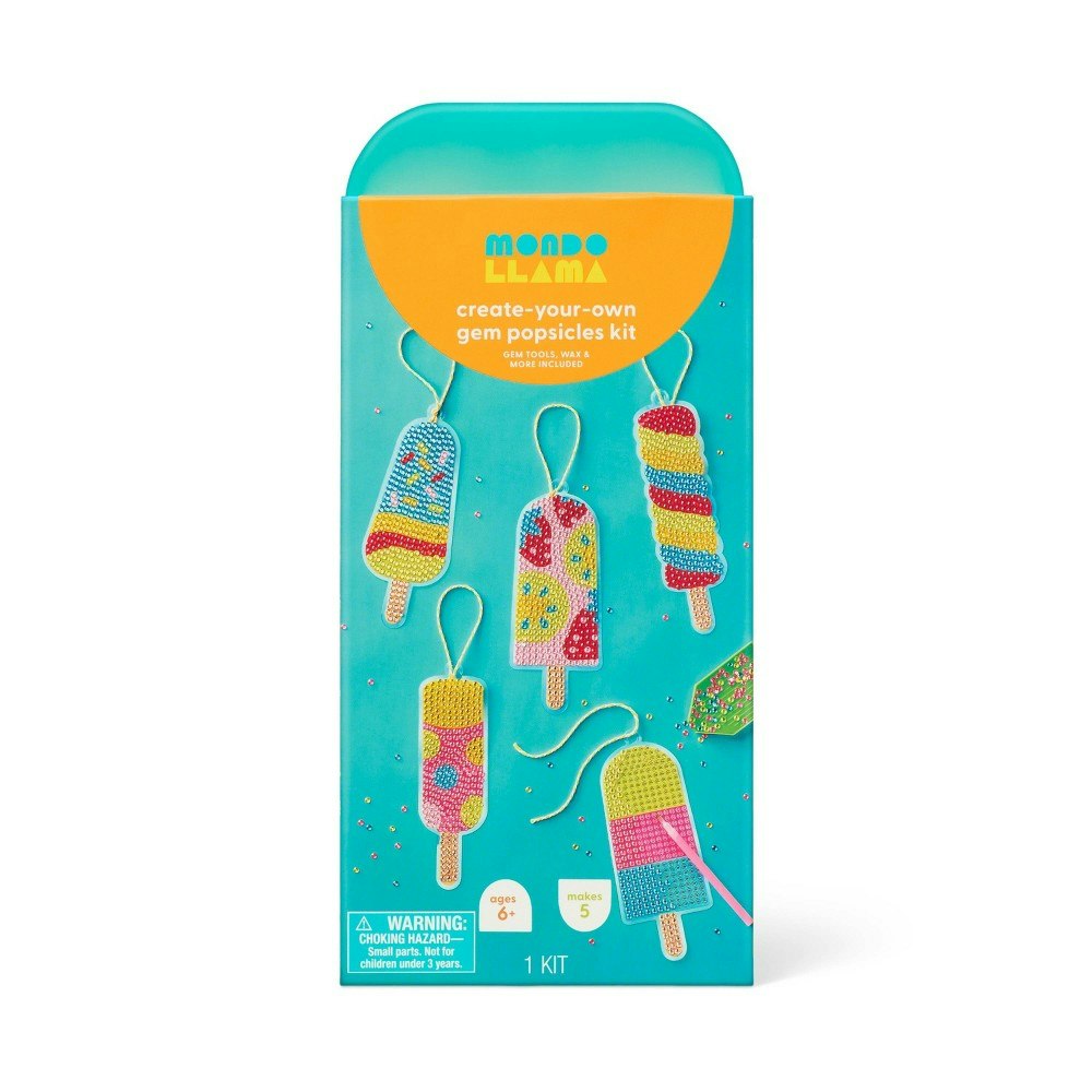 Mondo Llama Summer Craft Gem Art Popsicles Kit 5-Pack: $5 Mondo Llama Summer Craft Gem Art Popsicles Kit 5-Pack: $5