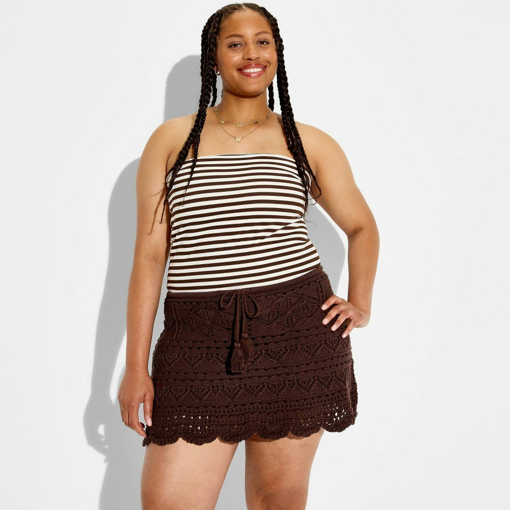Wild Fable Women's Crochet Mini Skirt 2X: $25 Wild Fable Women's Crochet Mini Skirt 2X: $25