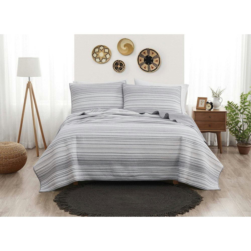 Brooklyn Loom Noah Striped Yarn Dye King Quilt Set: $139.99