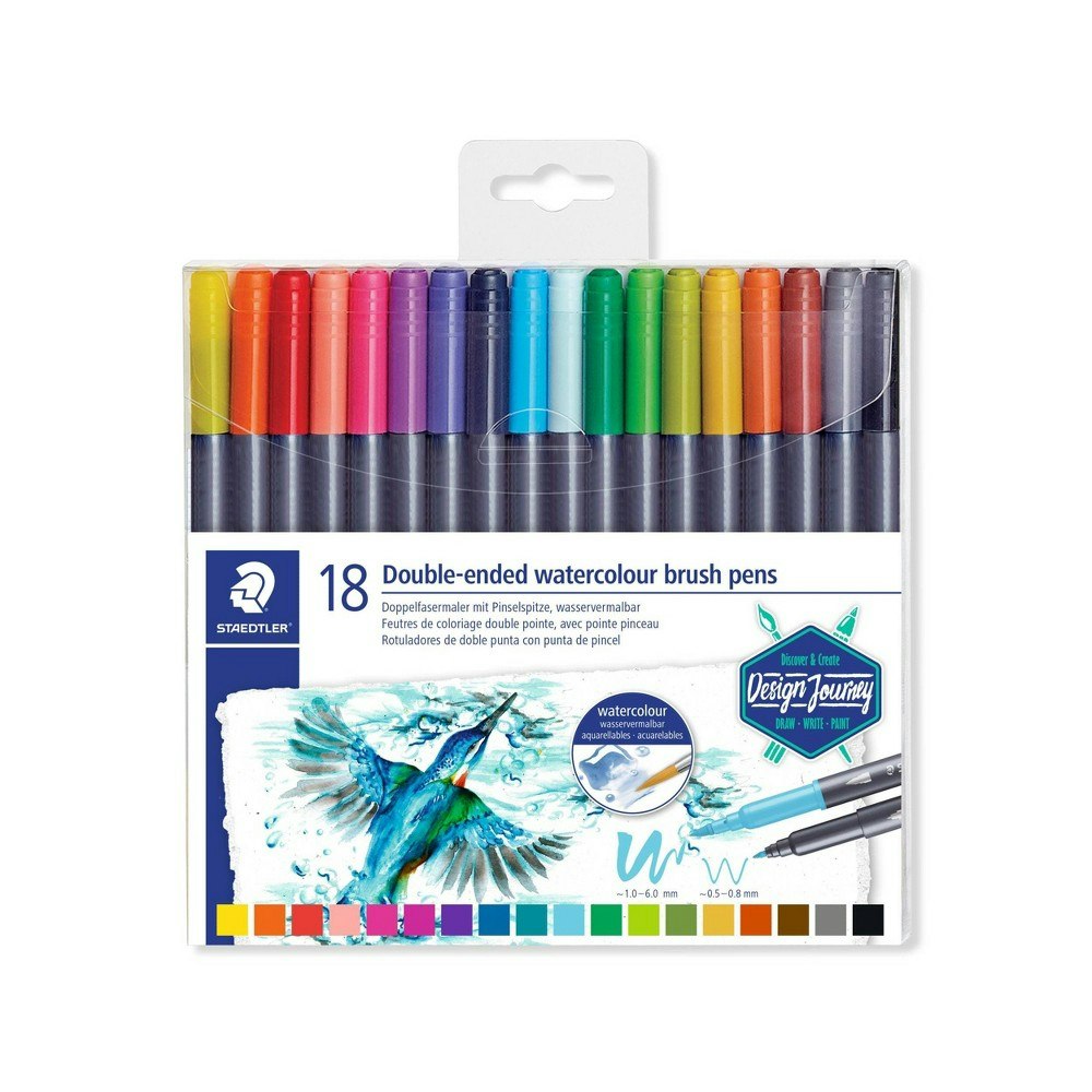 Staedtler Double-Ended Watercolor Pens 18-Pack: $9.99