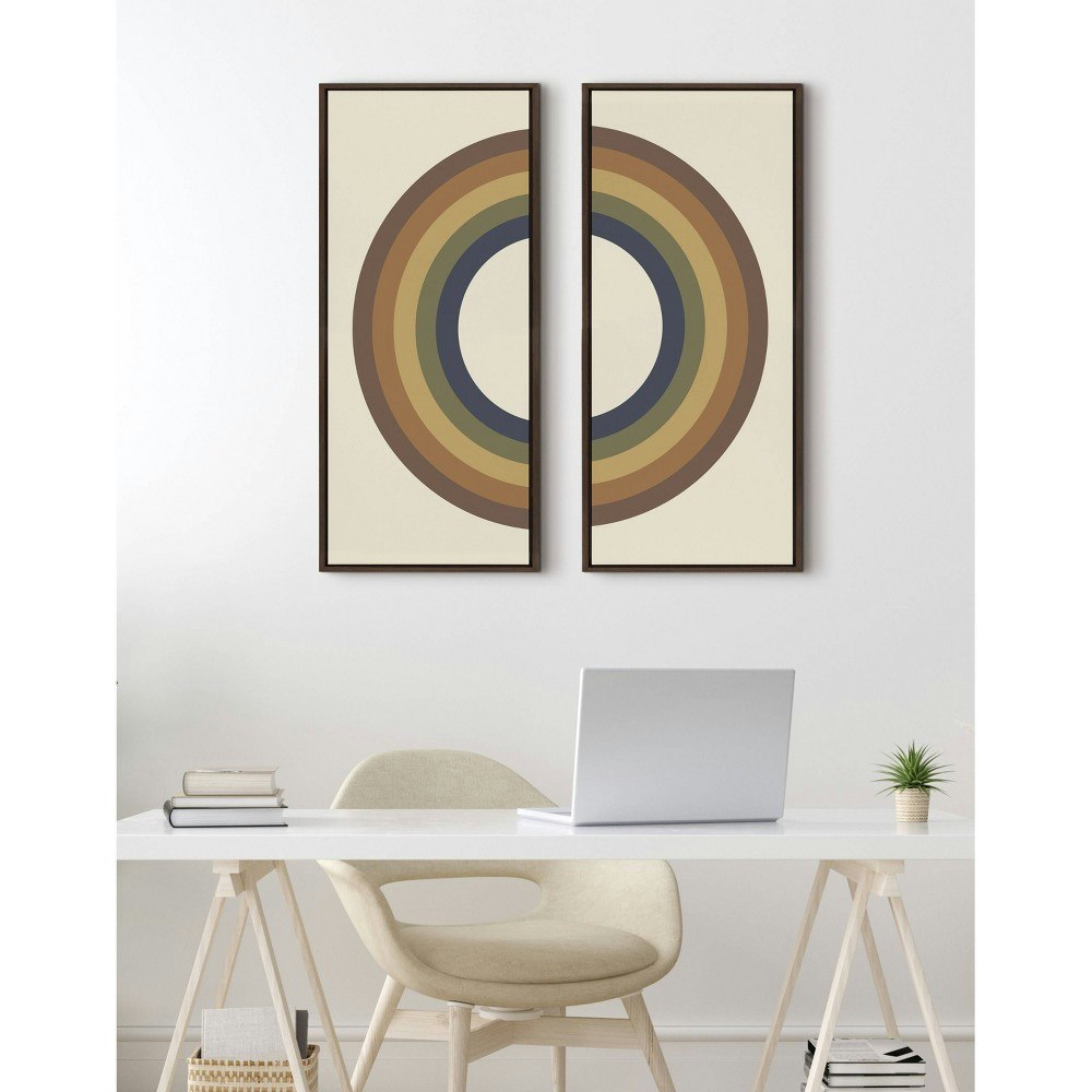 Kate & Laurel Sylvie Retro Rainbow 18\" x 40\" Framed Wall Canvas: $89.99