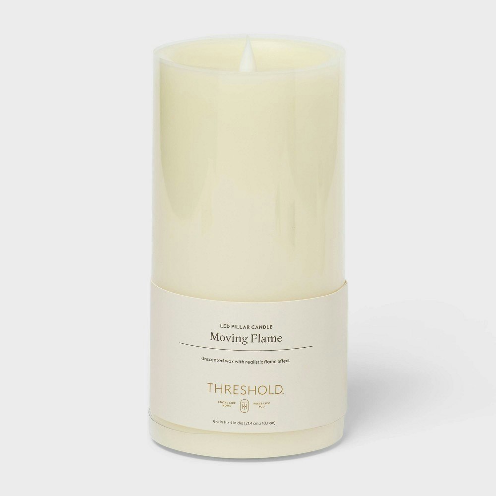Threshold 4" x 8" LED Pillar Candle: $35 Threshold 4" x 8" LED Pillar Candle: $35