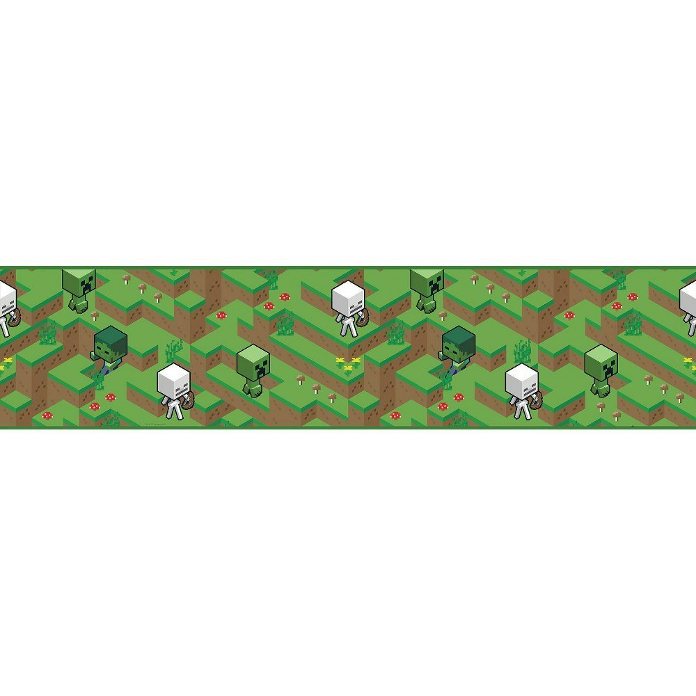 RoomMates Minecraft Hillside Peel and Stick Border: $15.19 RoomMates Minecraft Hillside Peel and Stick Border: $15.19