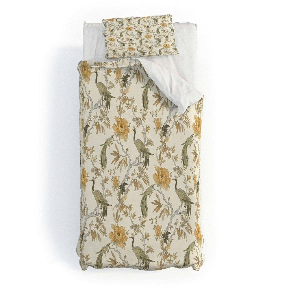 Deny Designs Iveta Abolina Peacock Garden Twin/Twin XL Duvet and Sham 3-Piece Set: $159.99