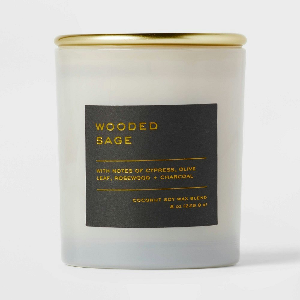 Threshold Wooded Sage Scented Glass Candle 8oz: $10 Threshold Wooded Sage Scented Glass Candle 8oz: $10