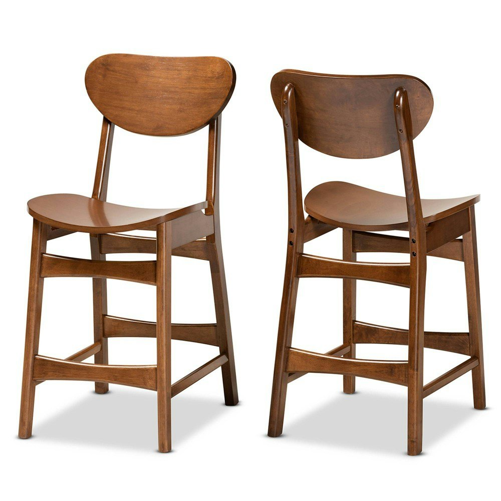 Baxton Studio Katya Wood Counter Height Barstool 2-Pack: $162.99