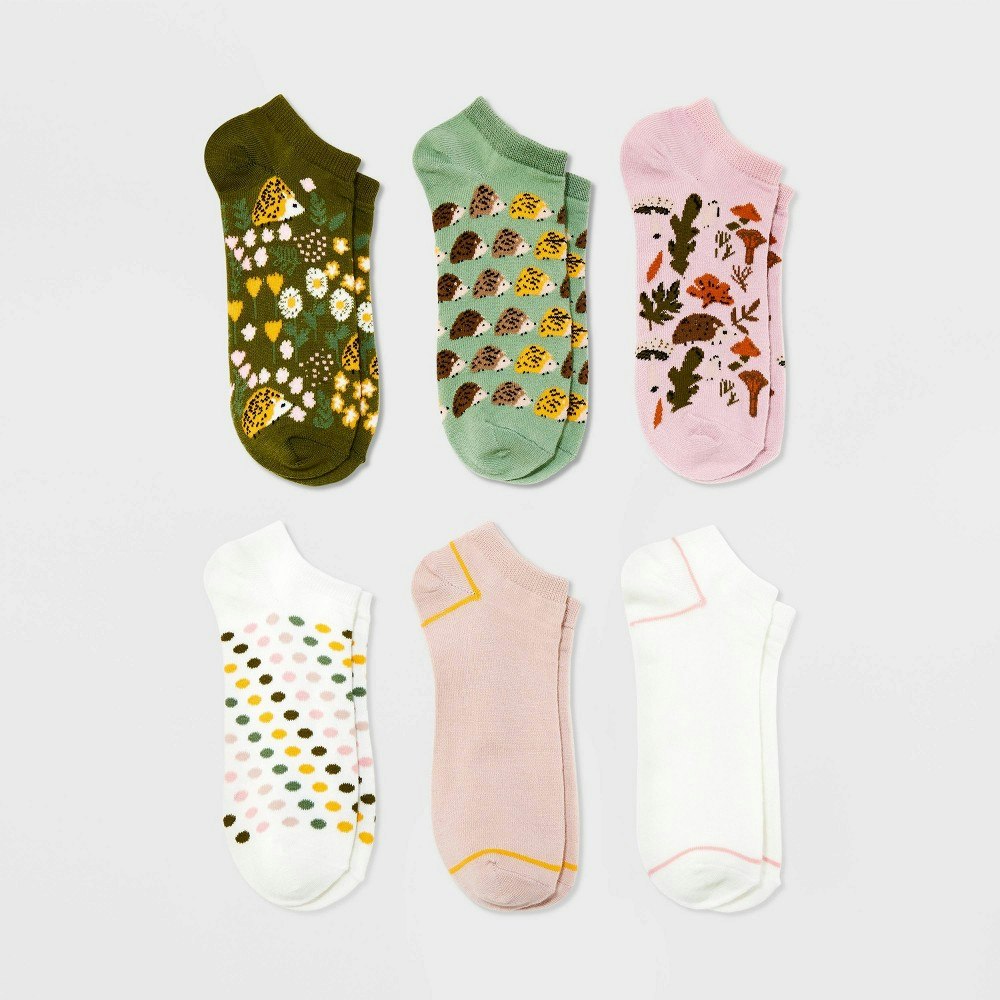 Women's Hedgehog Low Cut Socks 6-Pack: $8 Women's Hedgehog Low Cut Socks 6-Pack: $8