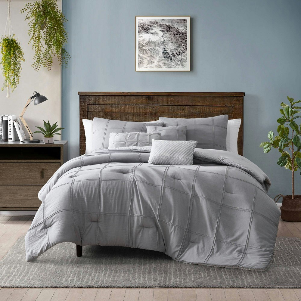 Femi King 6-Piece Enzyme Washed Embroidered Comforter Set: $55.99