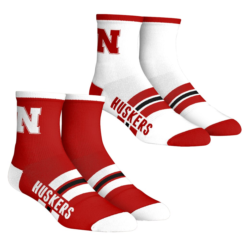 Youth Rock Em Nebraska Huskers Quarter Socks 2-Pack: $11.99 Youth Rock Em Nebraska Huskers Quarter Socks 2-Pack: $11.99