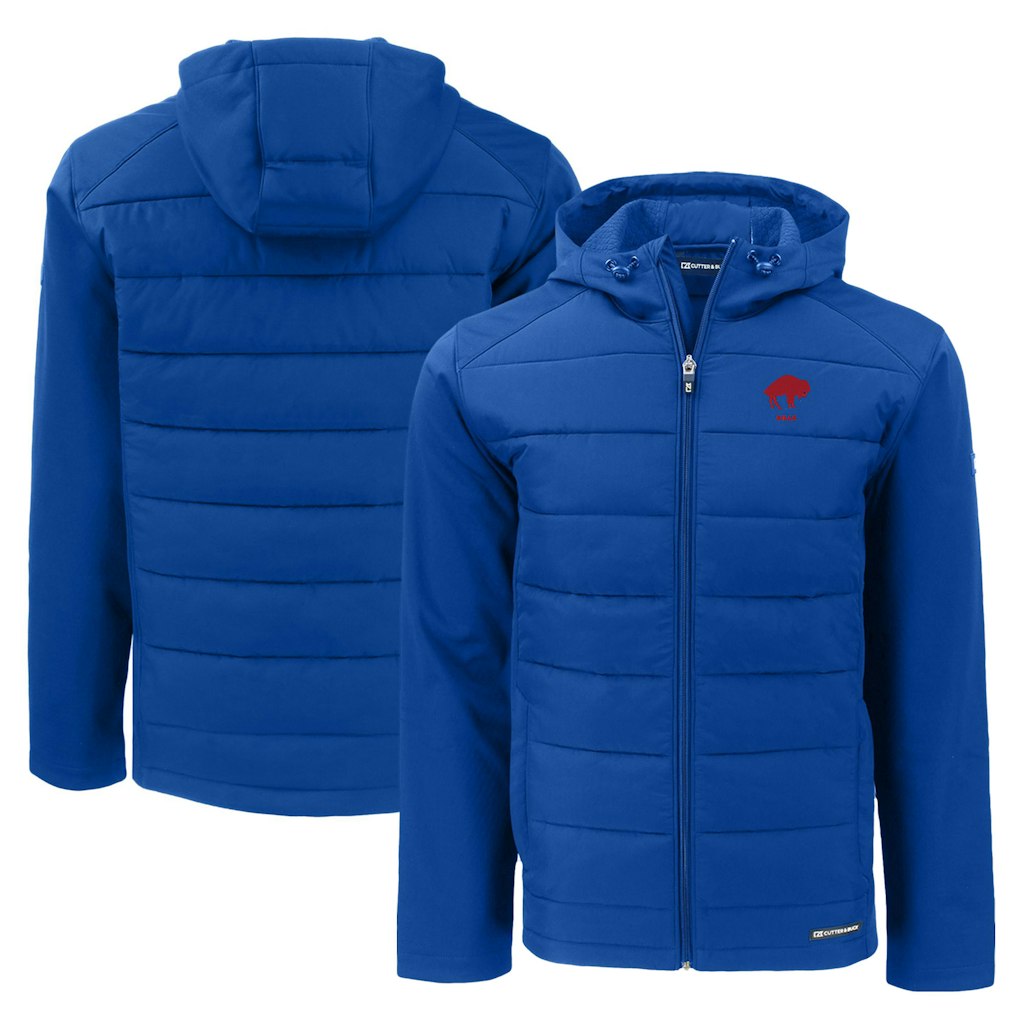 Cutter & Buck Buffalo Bills Throwback Evoke Hybrid Softshell Full-Zip Hoodie Jacket: $174.99 Cutter & Buck Buffalo Bills Throwback Evoke Hybrid Softshell Full-Zip Hoodie Jacket: $174.99