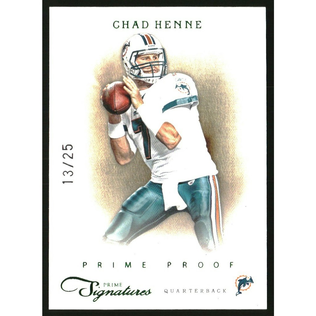 2011 Prime Signatures Chad Henne Prime Proof Green Card #27: $15
