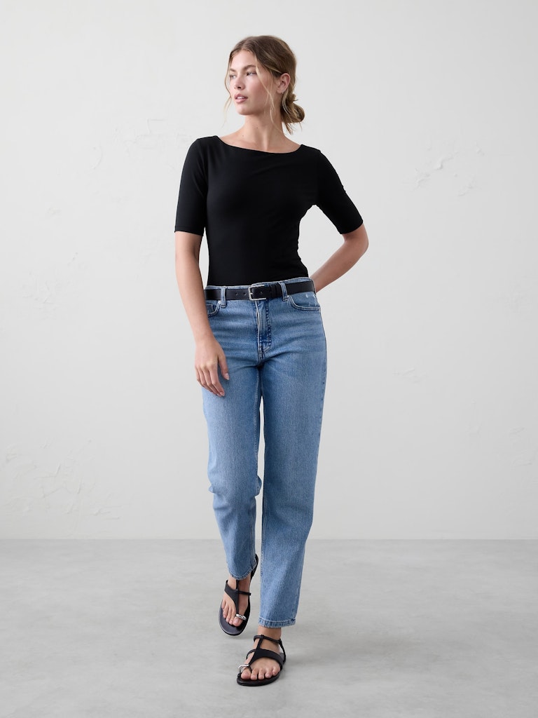 Soft Stretch Elbow-Sleeve Top: $12 Soft Stretch Elbow-Sleeve Top: $12