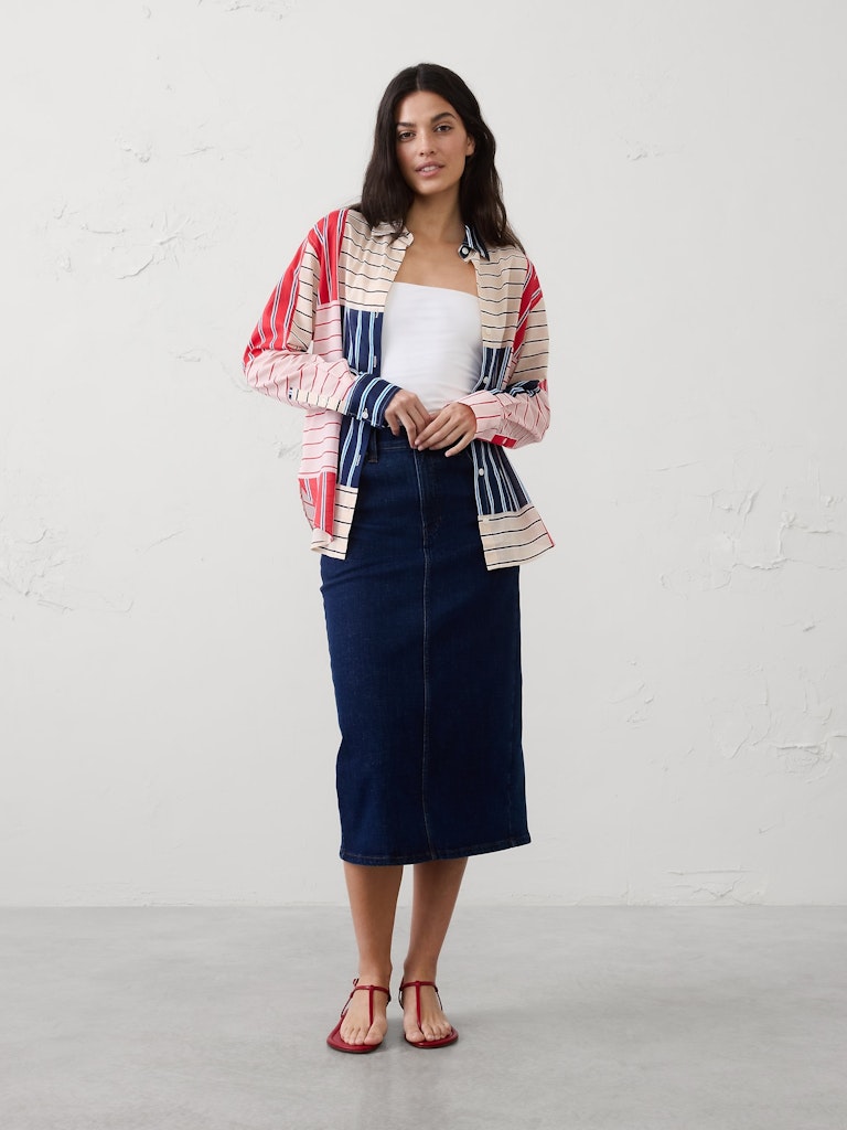 Striped Voile Shirt: $35 Striped Voile Shirt: $35