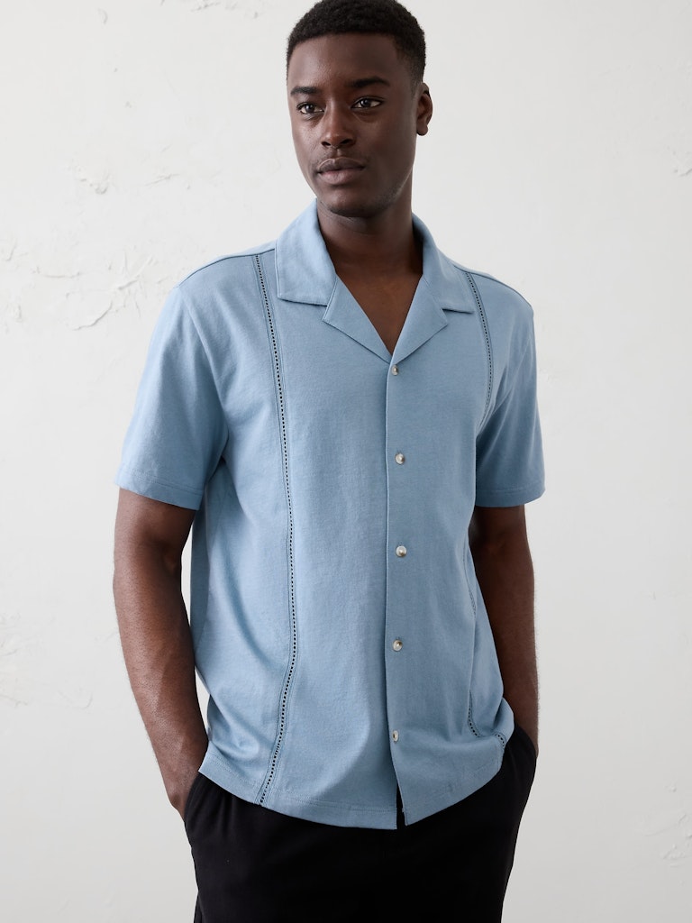 Standard-Fit Knit Resort Shirt: $49.97 Standard-Fit Knit Resort Shirt: $49.97