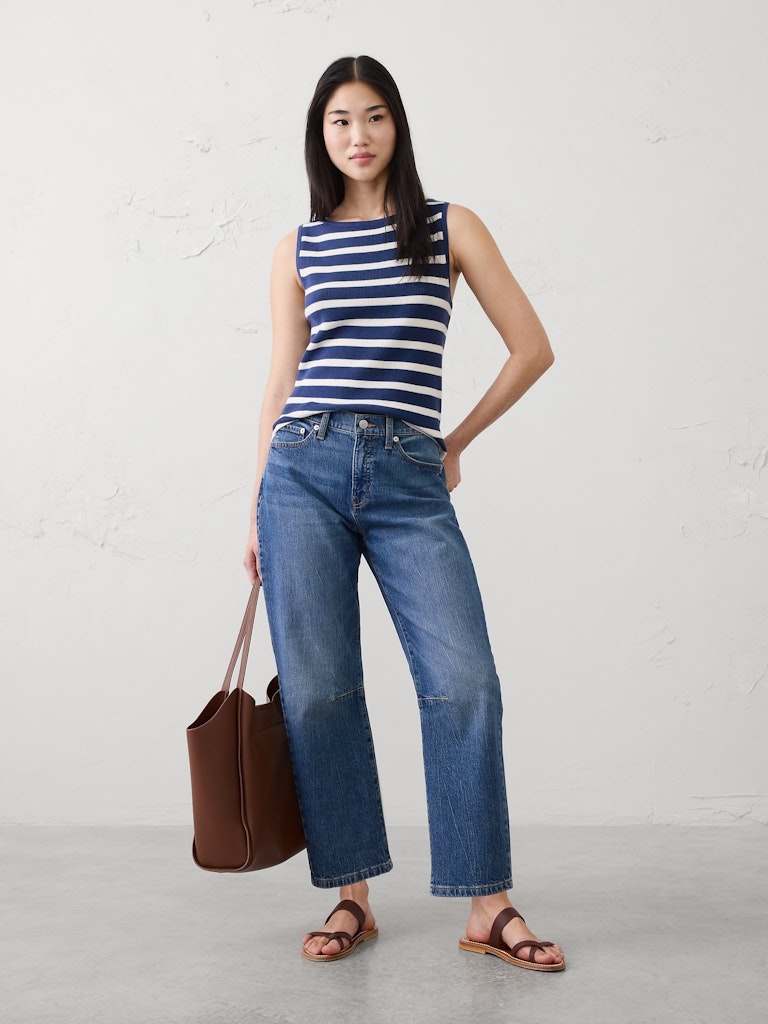 Cotton Boatneck Sweater Tank: $25.50