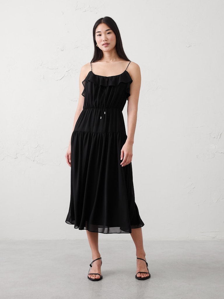 Chiffon Ruffle Midi Dress: $35 Chiffon Ruffle Midi Dress: $35