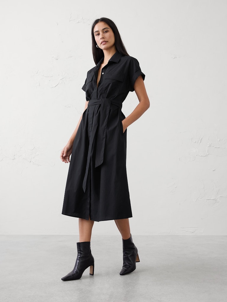 Poplin Utility Midi Shirtdress: $70 Poplin Utility Midi Shirtdress: $70