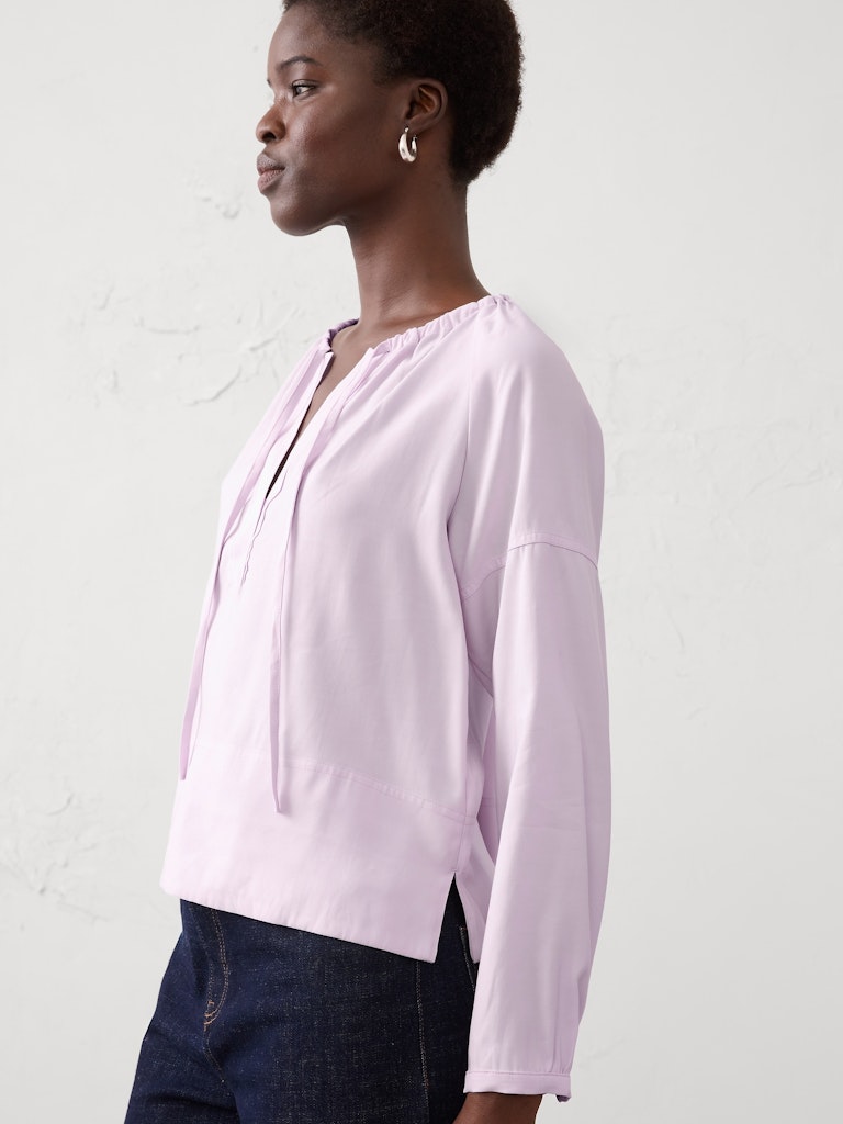 Twill Shirred Popover Shirt: $44.97 Twill Shirred Popover Shirt: $44.97