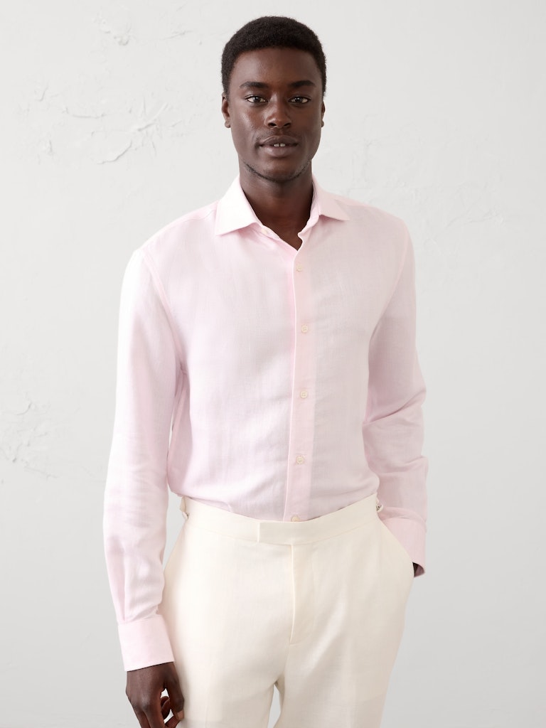 Slim-Fit Linen-Blend Dress Shirt: $36 Slim-Fit Linen-Blend Dress Shirt: $36
