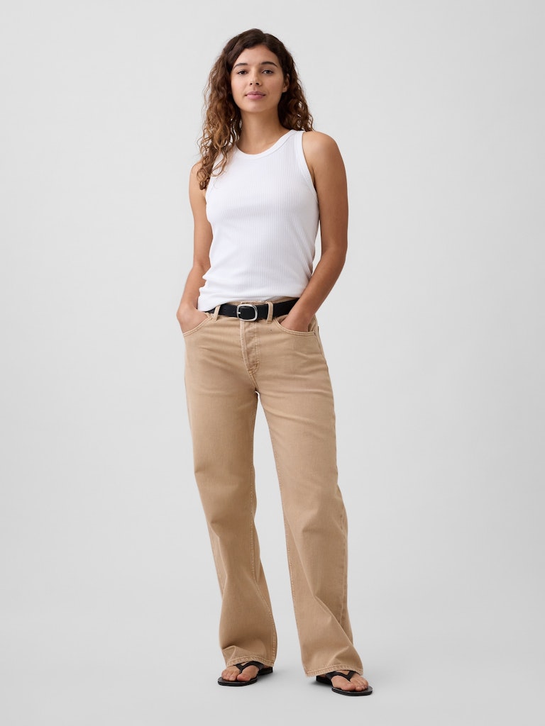 Low Slung Relaxed Straight Jeans: $31.99