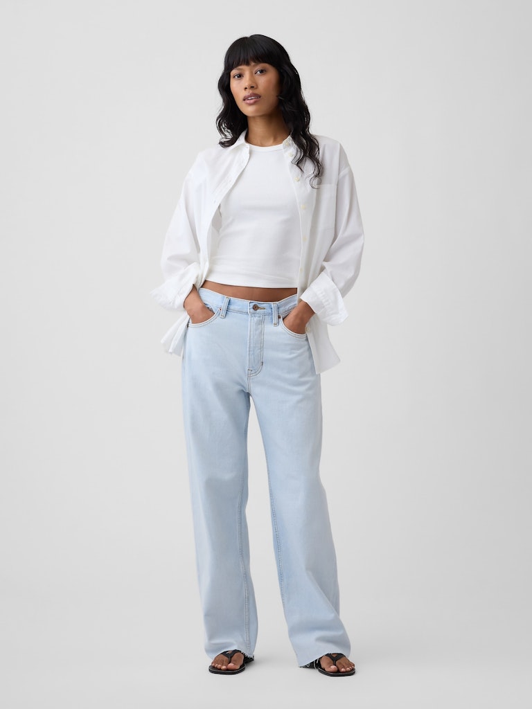 Low Slung Relaxed Straight Jeans: $23.99