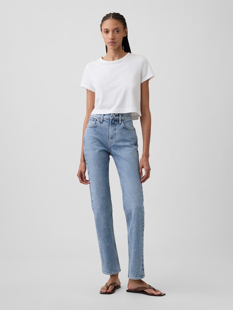 High Rise '90s Slim Straight Jeans: $47.99 High Rise '90s Slim Straight Jeans: $47.99
