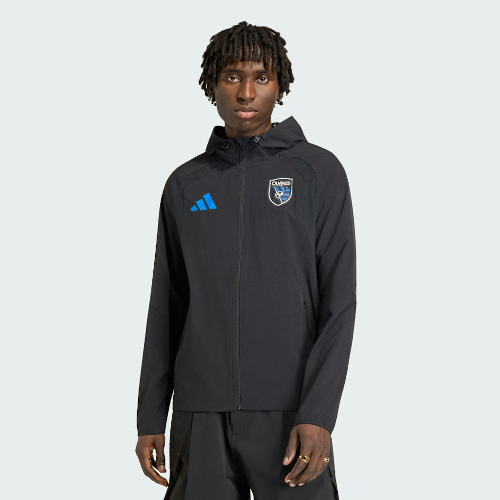 San Jose Earthquakes Tiro Full-Zip Windbreaker: $100 San Jose Earthquakes Tiro Full-Zip Windbreaker: $100