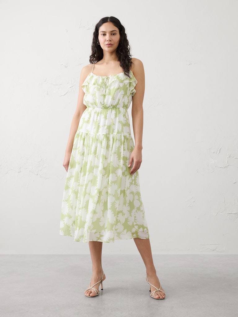 Chiffon Ruffle Midi Dress: $35 Chiffon Ruffle Midi Dress: $35