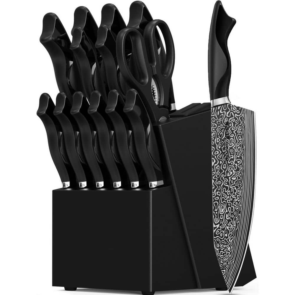 15-Piece German High Carbon Stainless Steel Knife Block Set: $145.53