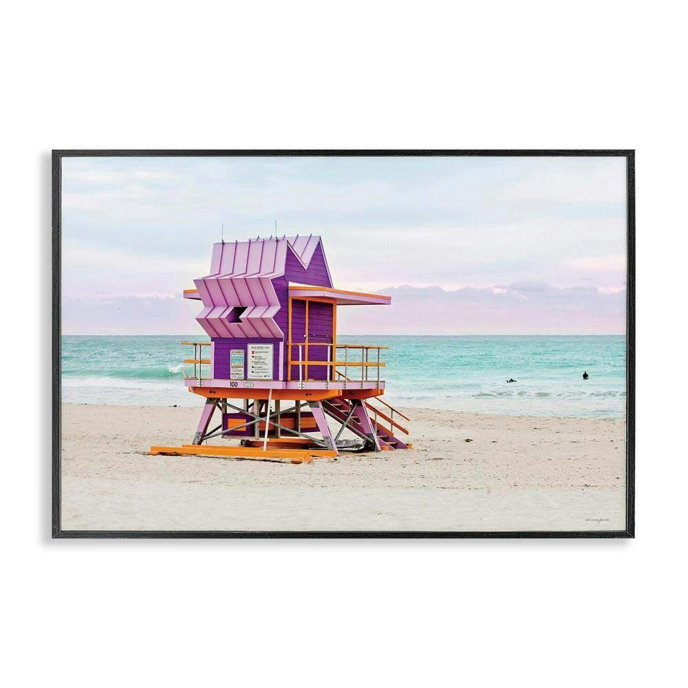 Seven Trees Design Purple Lifeguard Building Giclee Art Print 16" x 24": $58.85 Seven Trees Design Purple Lifeguard Building Giclee Art Print 16" x 24": $58.85