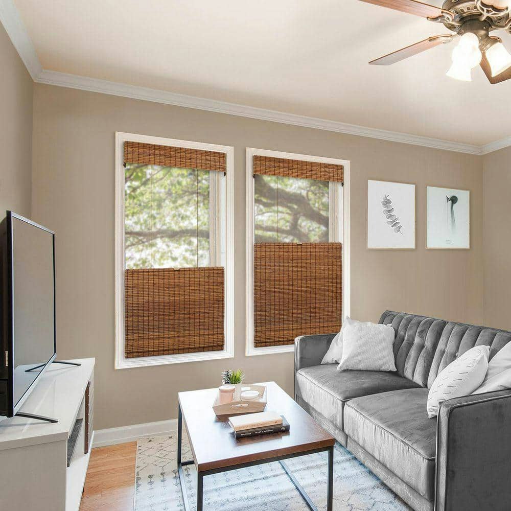 Natural Woven Cordless Bamboo Roman Shade 52" x 72": $251.13 Natural Woven Cordless Bamboo Roman Shade 52" x 72": $251.13