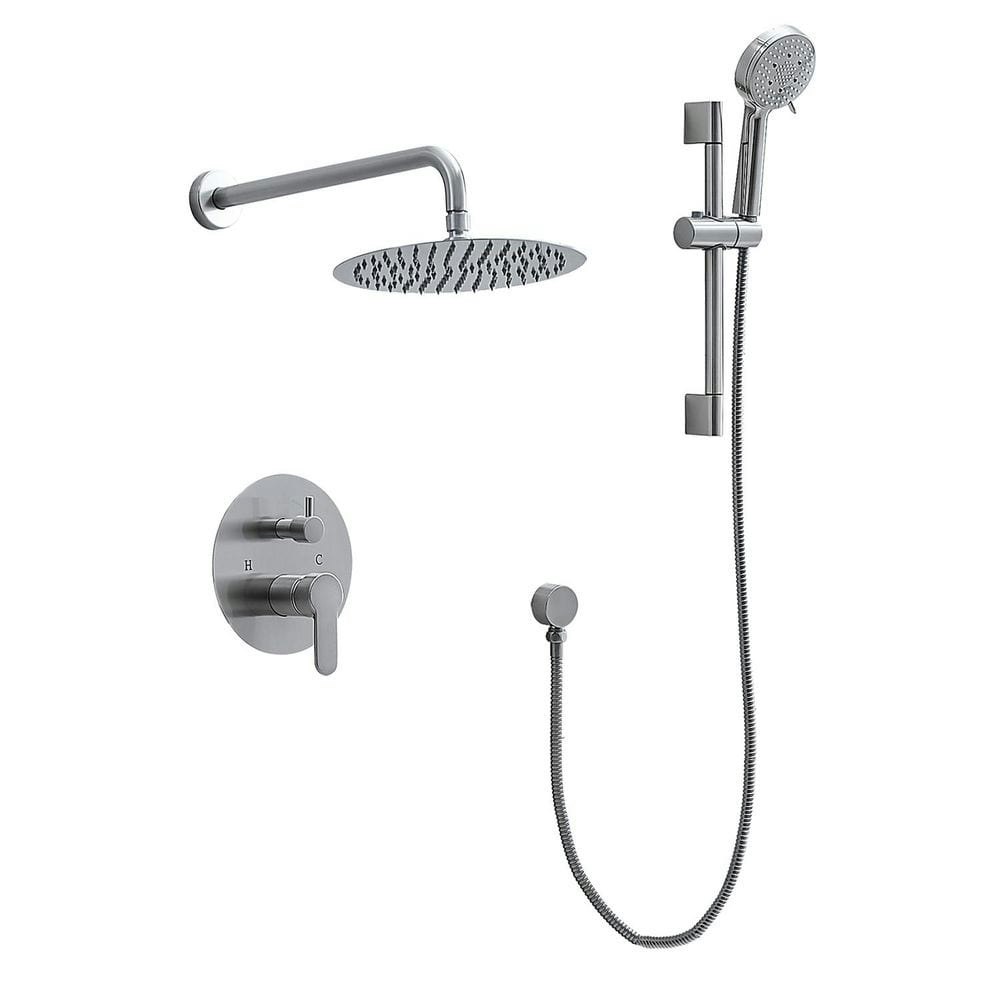 Dual Fixed and Handheld 5-Spray Wall-Mount Shower Head: $225.07